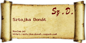 Sztojka Donát névjegykártya